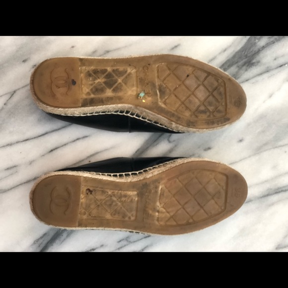 Chanel black leather espadrilles - Picture 6 of 9